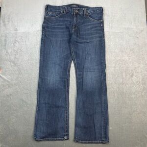 Silver Jeans Zac Straight Leg Jeans Dark Wash Y2K Mens 38x34